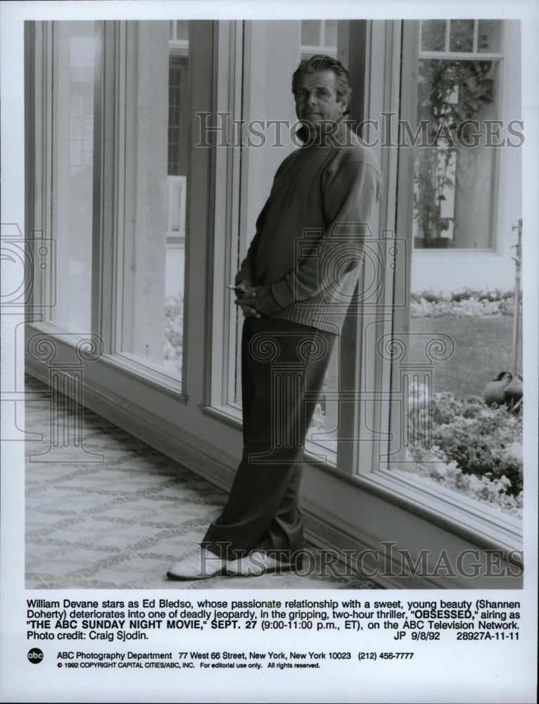 1992 Press Photo William Devane Obsessed ABC TV Movie - RRW26683 - Historic Images