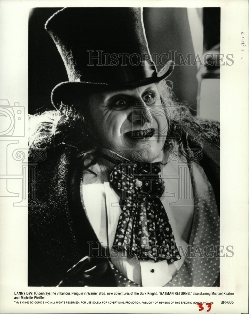 1992 Press Photo Danny DeVito Batman Returns - RRW26721 - Historic Images