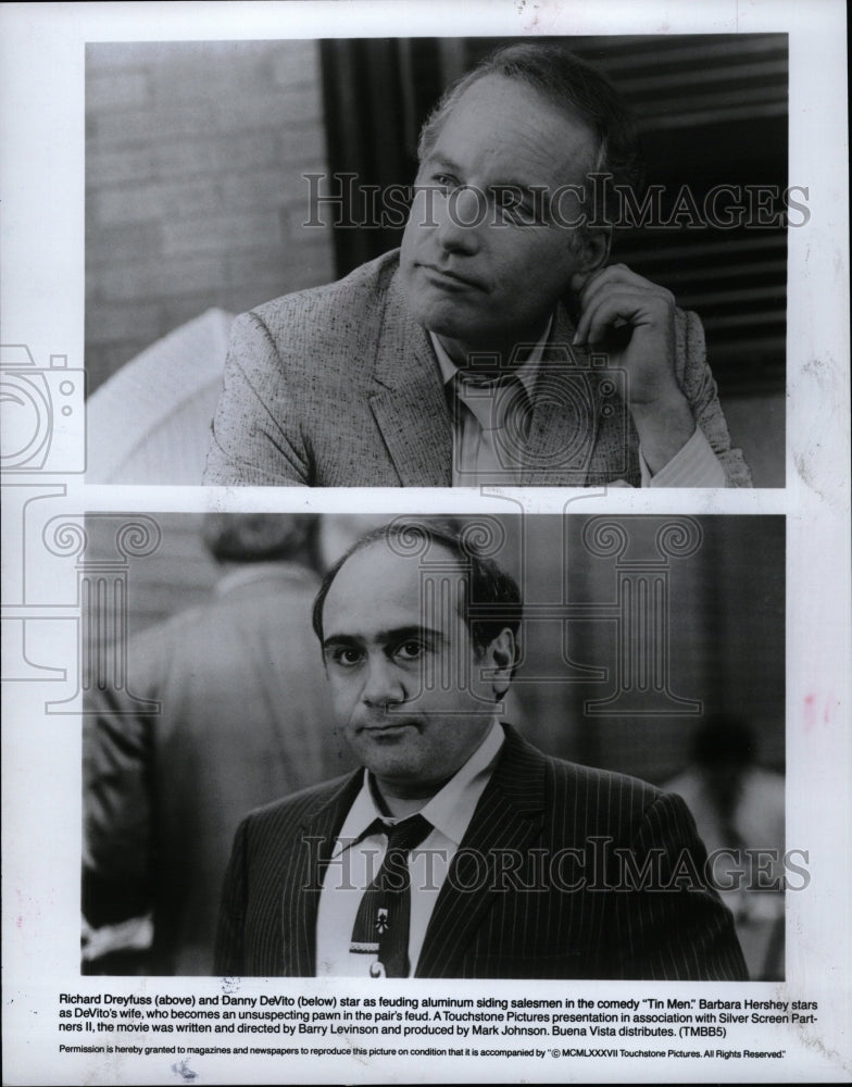 1987 Press Photo Richard Dreyfuss Danny DeVito Tin Men - RRW26723 - Historic Images