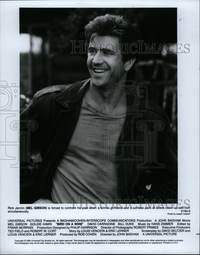 1992 Press Photo Mel Gibson &quot;Bird on a Wire&quot; - RRW27133 - Historic Images