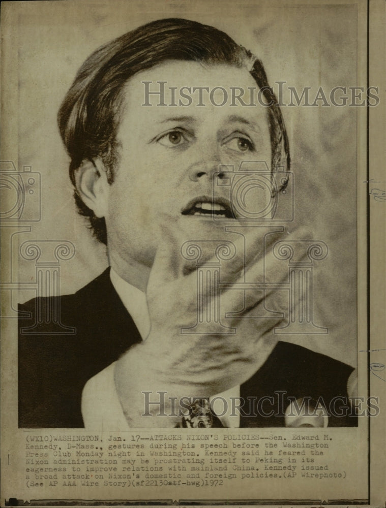 1972 Press Photo Sen. Edward Kennedy Press Club Speech - RRW27481 - Historic Images