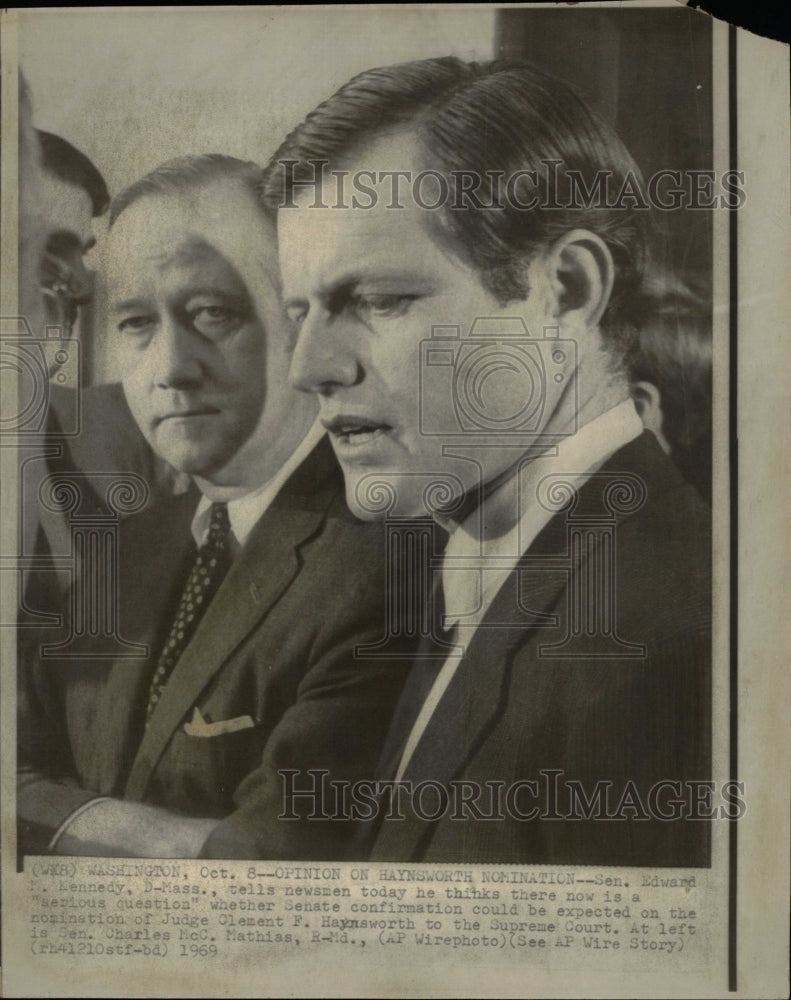 1969 Photo Sen Edward Kennedy On Haysworth Nomination - RRW27531 - Historic Images