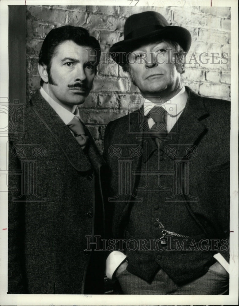 1988 Press Photo Michael Cane &amp; Lewis Collins - RRW27565 - Historic Images