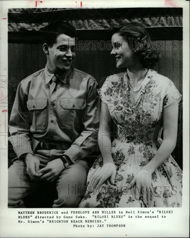 1985 Press Photo Matthew Broderick, Penelope Ann Miller - RRW27623 - Historic Images