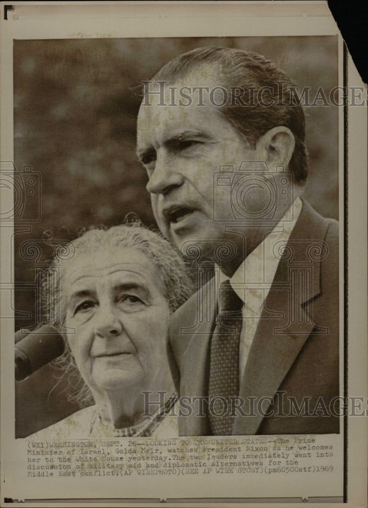 1969 Press Photo President Nixon Israel Golda Meir - RRW27733 - Historic Images
