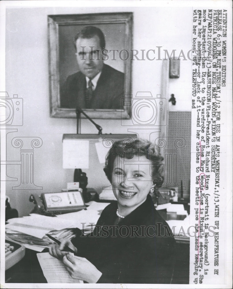 1982 Press Photo Richard Nixon Portrait Rose Mary Woods - RRW27929 - Historic Images