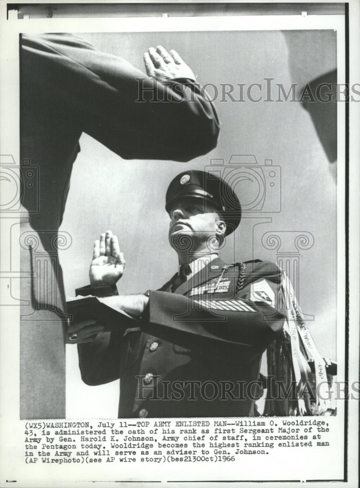 1966 Press Photo William O Wooldridge Major Army Gen - RRW27965 - Historic Images