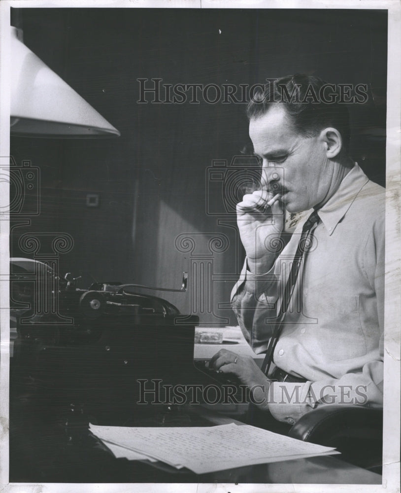 1958 Press Photo Glendon Swarthout Author At Typewriter - RRW28097 - Historic Images