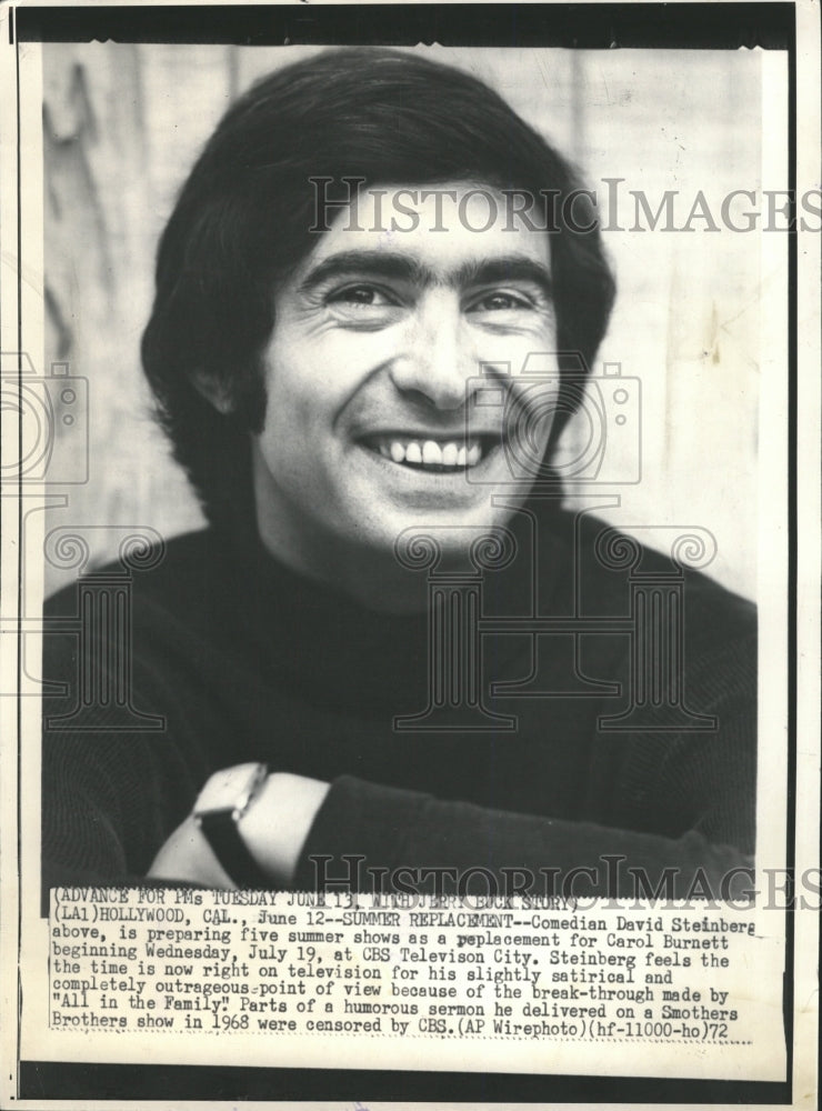 1972 Press Photo Comedian David Steinberg - RRW28327 - Historic Images