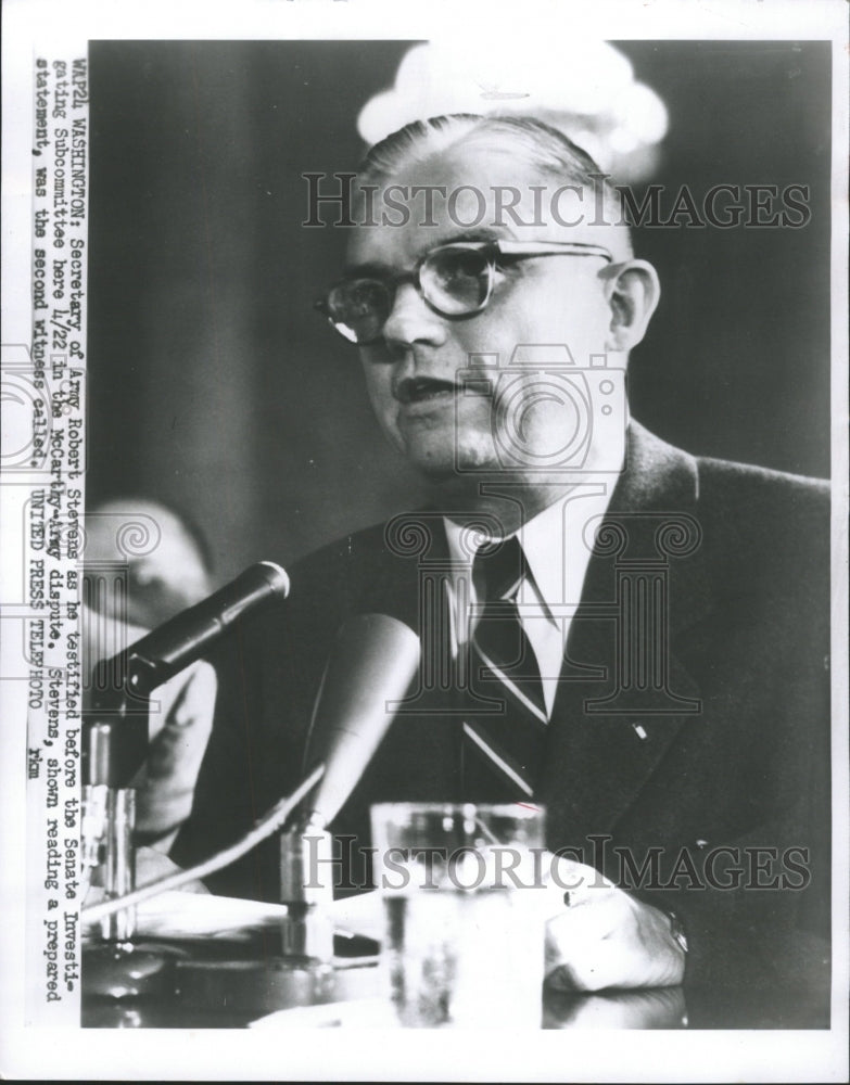 1954 Press Photo Secretary of Army Robert Stevens - RRW28623 - Historic Images