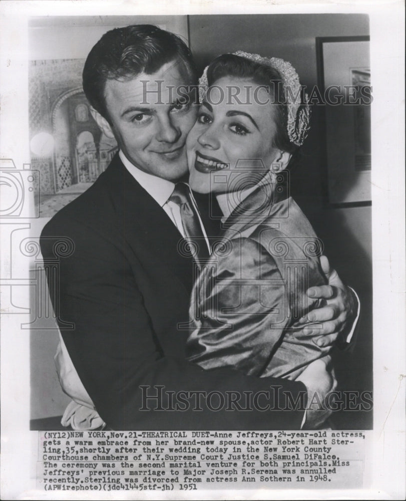 1951 Press Photo Married Actors Jeffreys Sterling - RRW28677 - Historic Images