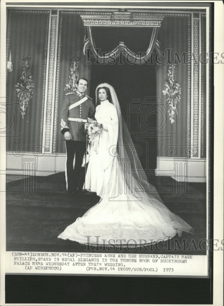 1973 Press Photo Princess Anne Wedding Day Throne Room - RRW28711 - Historic Images