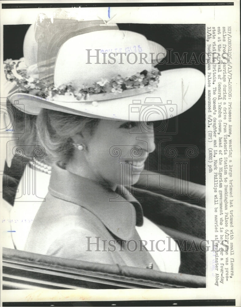 1973 Press Photo Britain&#39;s Princess Anne In Carriage - RRW28741 - Historic Images