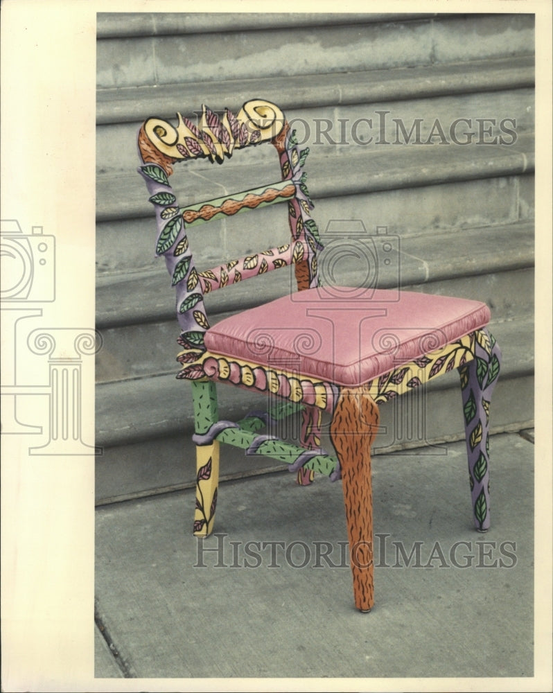 1989 Press Photo Collage chair - RRW28763 - Historic Images