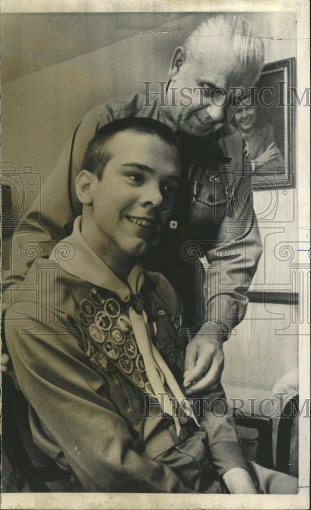 1971 Press Photo Brian Woznicki Cerebral Palsy Eagle - RRW28993 - Historic Images
