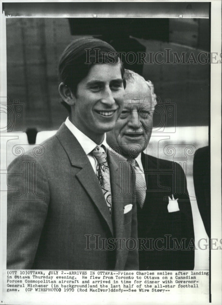 1970 Press Photo Prince Charles Governor Michener - RRW29091 - Historic Images