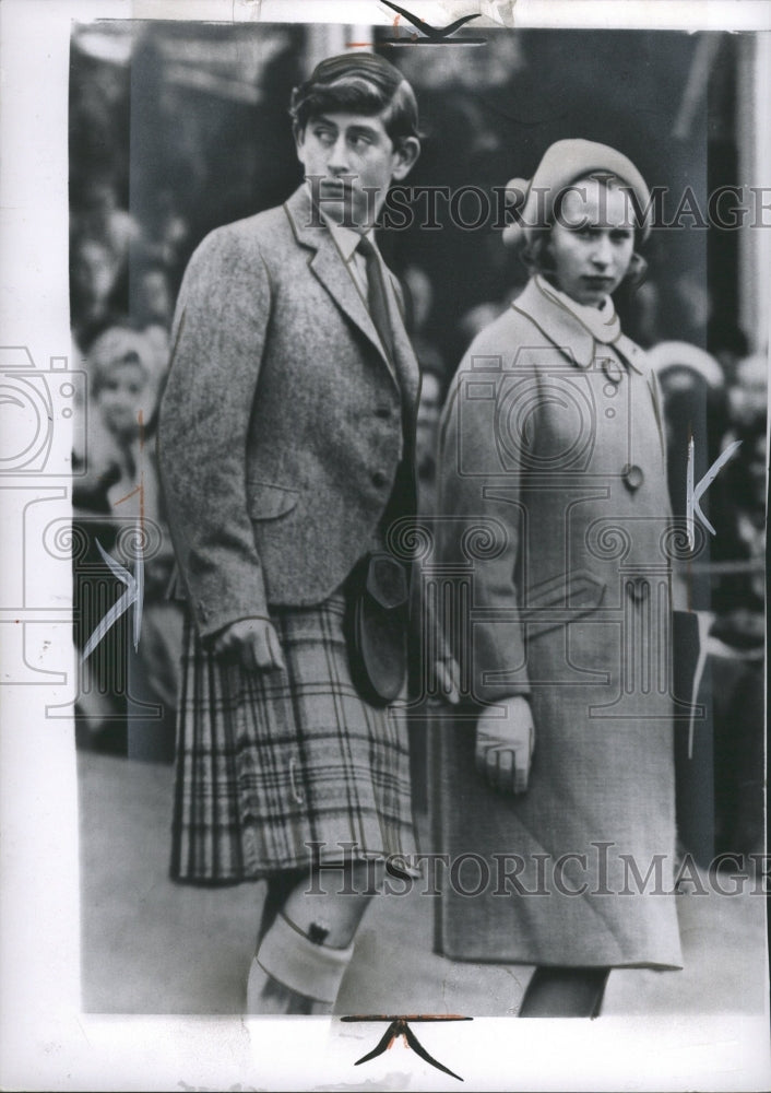 1963 Press Photo Prince Charles Wearing Kilt Sister - RRW29109 - Historic Images