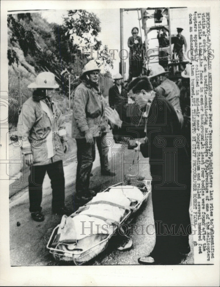 1966 Press Photo Helicopter Crash Priest Last Rites - RRW29249 - Historic Images