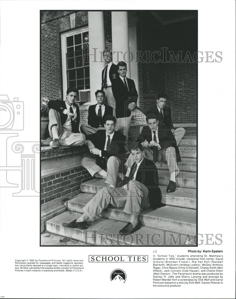 1992 Press Photo School Ties Matt Damon Ben Affleck - RRW29287 - Historic Images