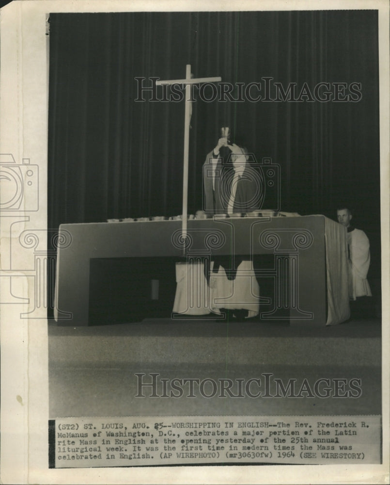 1964 Press Photo Rev Frederick R McManus Mass - RRW29335 - Historic Images