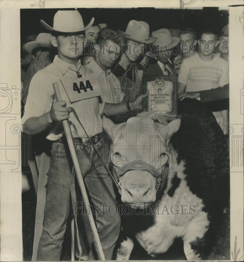 1950 Press Photo Sim Reeves Fort Stockton jug Grand - RRW29417 - Historic Images