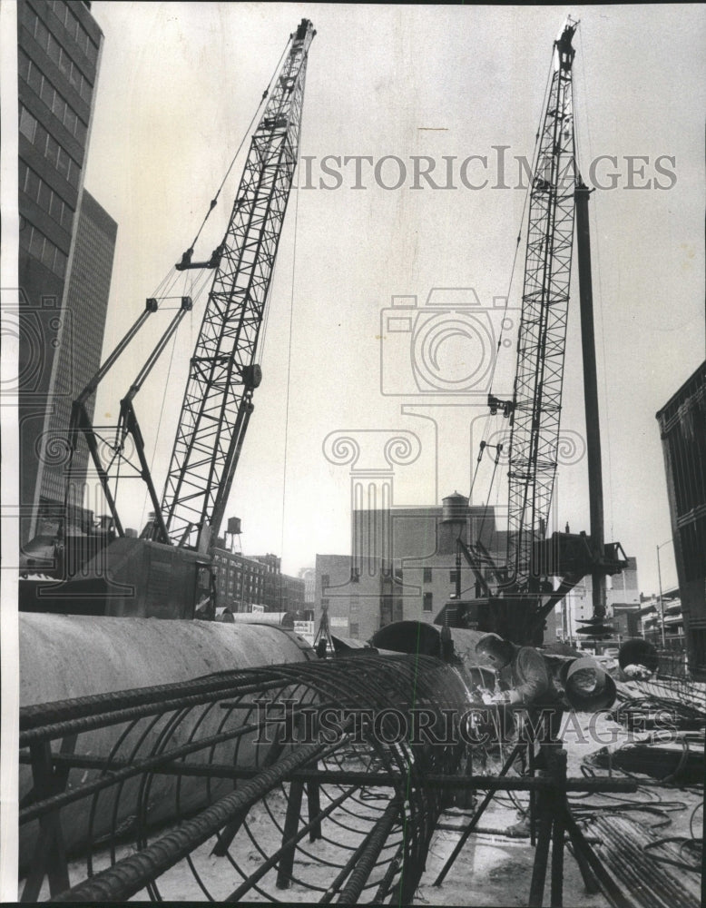 1974 Press Photo Michigan Education caissons drillers - RRW29731 - Historic Images