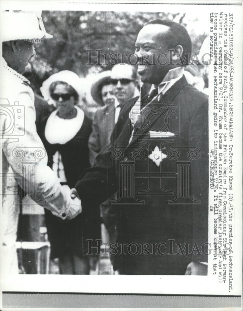 1966 Press Photo Bechuanaland Dr Seretse Khama Norman - RRW29903 - Historic Images