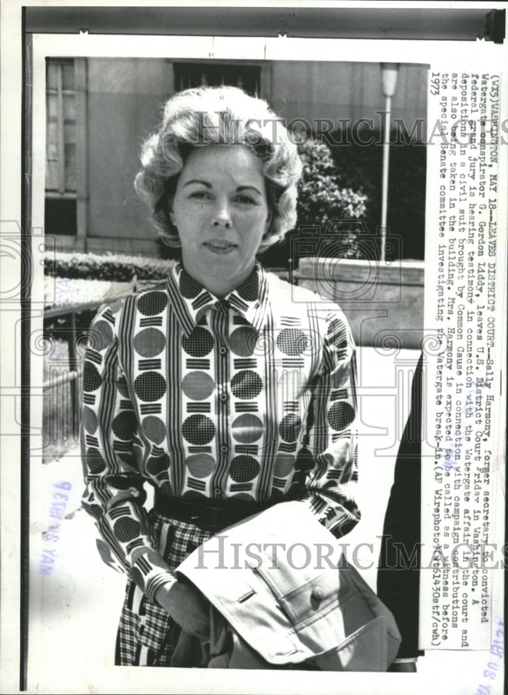 1973 Press Photo Sally Harmony secretary Watergate US - RRW30043 - Historic Images