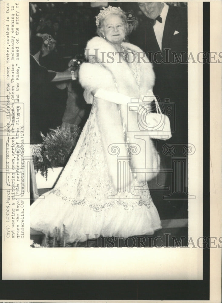 1976 Press Photo Queen Elizabeth Queen Mother London - Historic Images