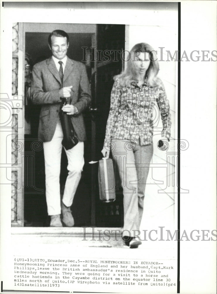 1973 Press Photo Mark Phillips Honeymooners Princess - RRW30623 - Historic Images