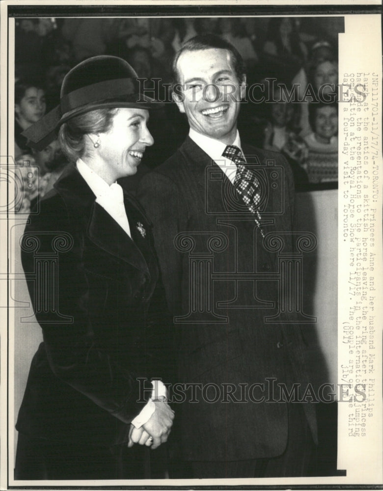 1974 Press Photo Princess Anne Mark Phillips Antics - RRW30629 - Historic Images