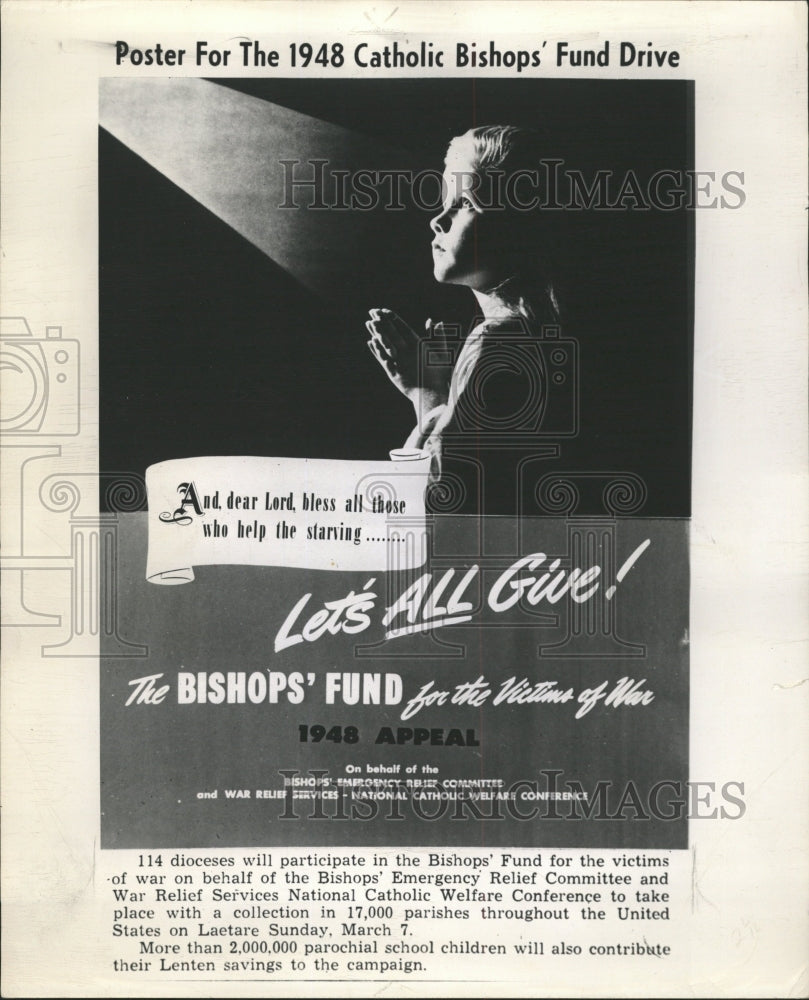 1948 Press Photo Catholic Bishops Fund Drive - RRW30759 - Historic Images