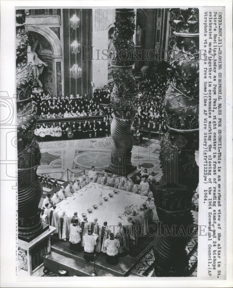 1964 Press Photo St Peters Basilica Pope Paul Altar - RRW30781 - Historic Images