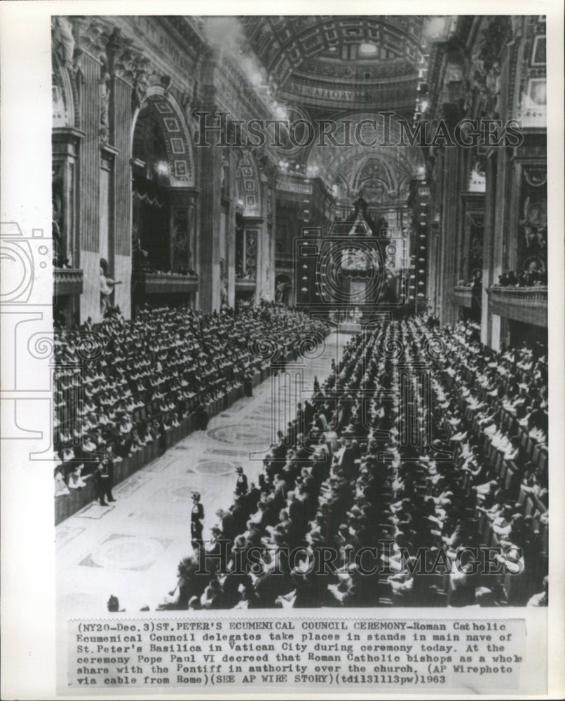 1963 Press Photo Roman Catholic Ecumenical Council - RRW30797 - Historic Images