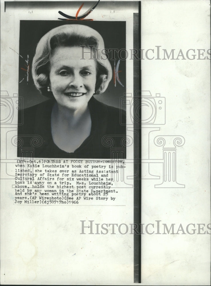 1966 Press Photo Katie Louchheim Secretary Educational - RRW31527 - Historic Images