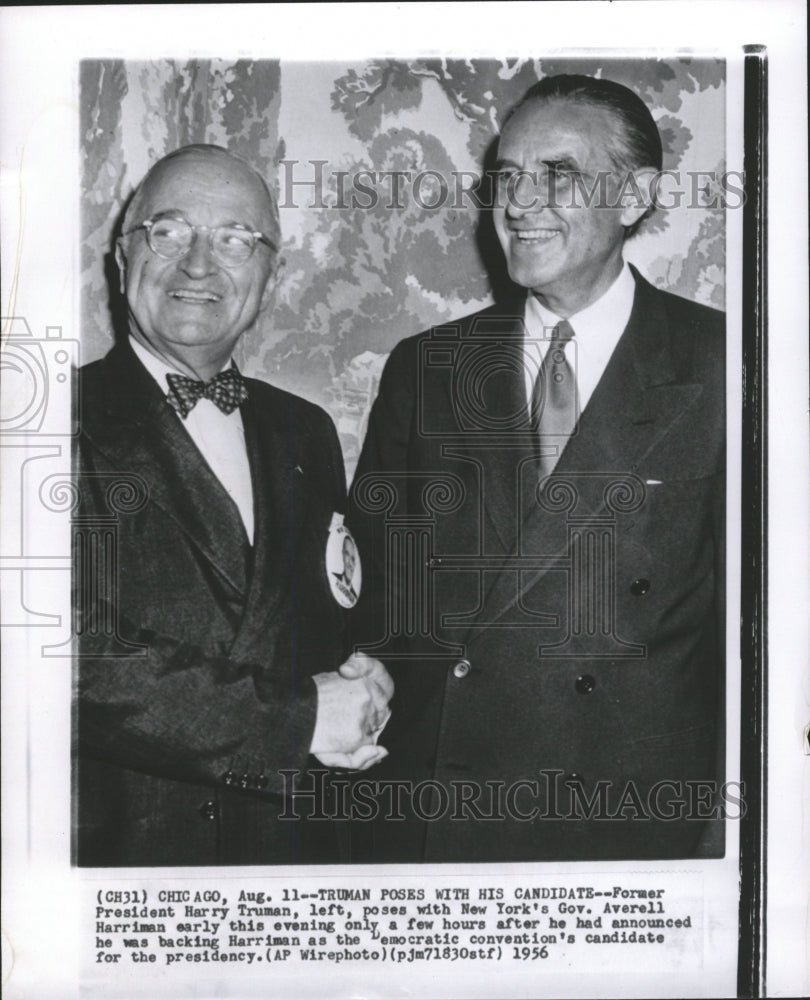 1956 Press Photo Averell Harriman candidate Harry Poses - RRW31827 - Historic Images