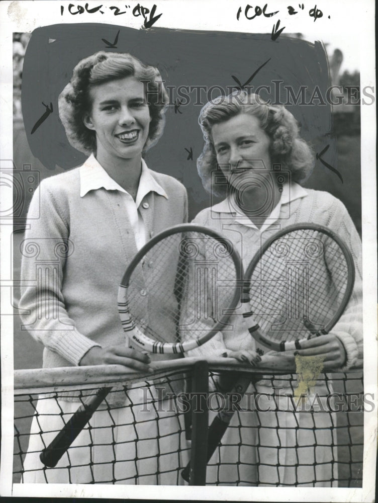 1943 Press Photo Doris Hart Pauline Bobby Betz Tennis - RRW31881 - Historic Images