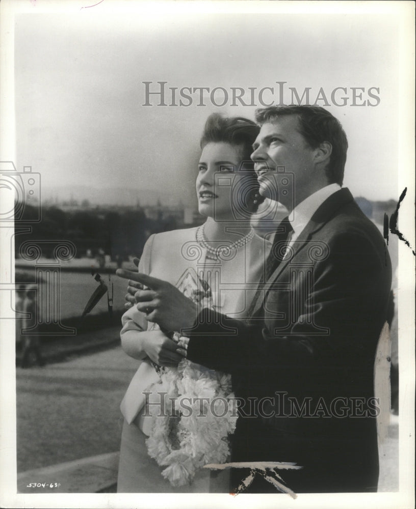 1963 Press Photo Dolores Hart Karl Bohm star scene play - RRW31997 - Historic Images