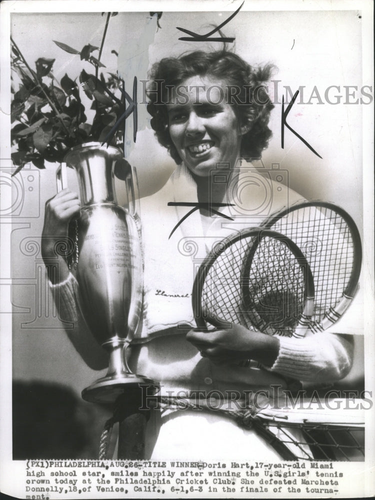 1942 Press Photo Doris Hart Miami High School Tennis - RRW32015 - Historic Images