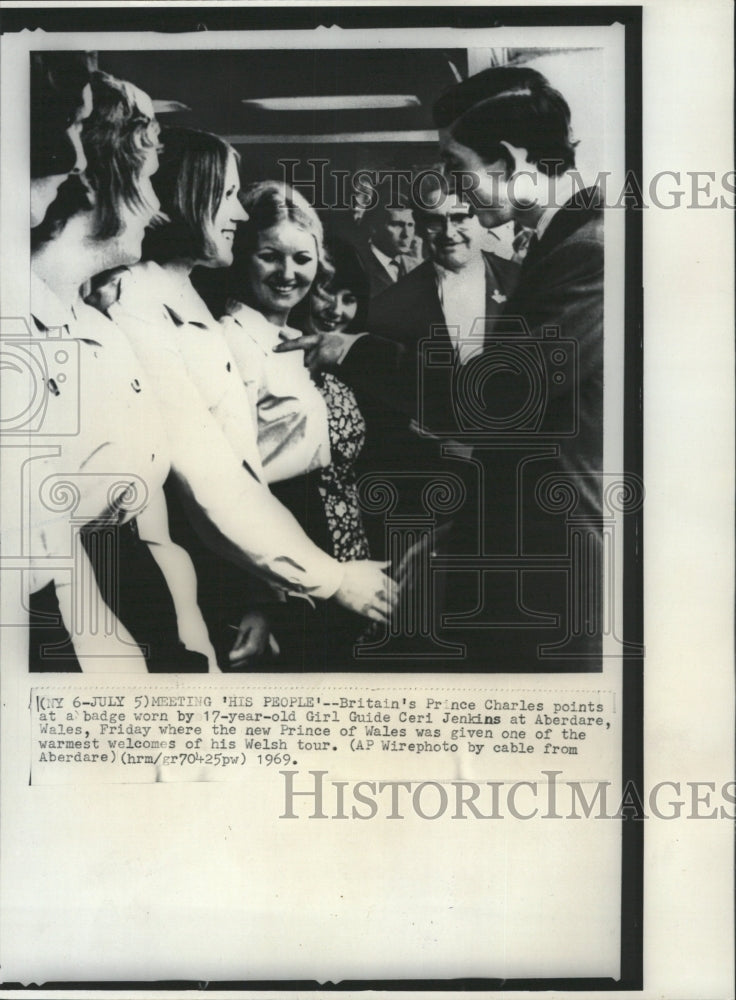 1969 Press Photo Britain&#39;s Prince Charles on Welsh Tour - RRW32473 - Historic Images