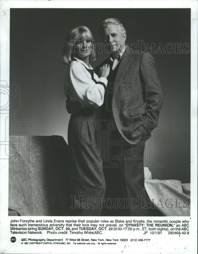 1991 Press Photo Forsythe & Evans Star In Dynasty - RRW33169 - Historic Images