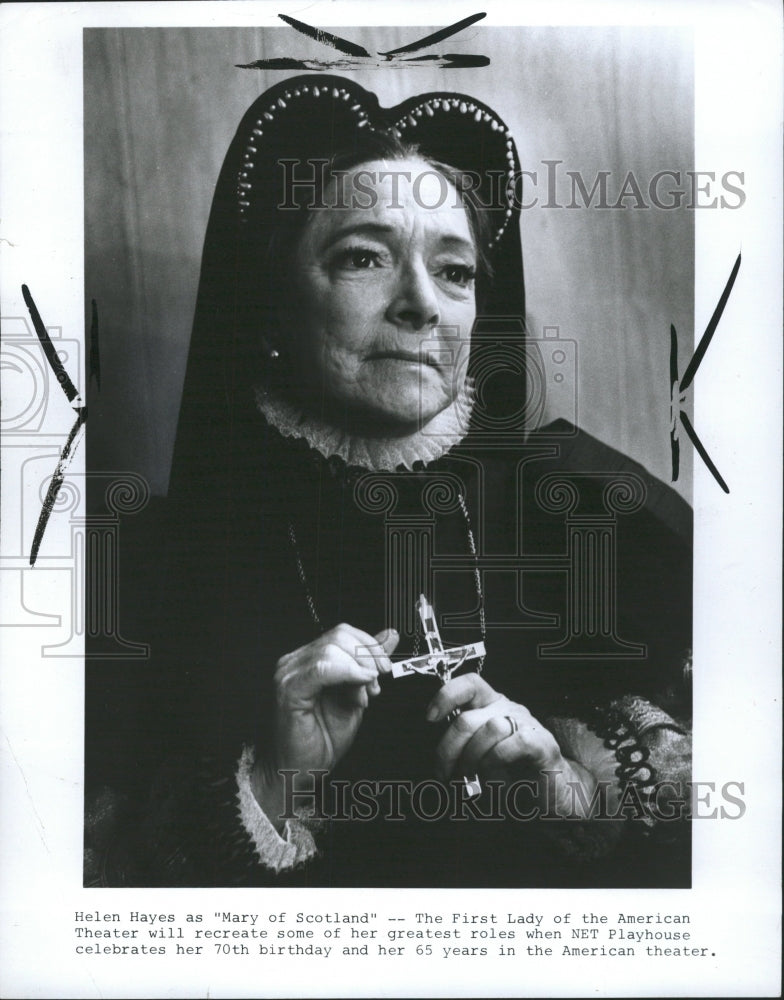 1970 Press Photo Scotland Actress Helen Hayes Mary - RRW33411 - Historic Images