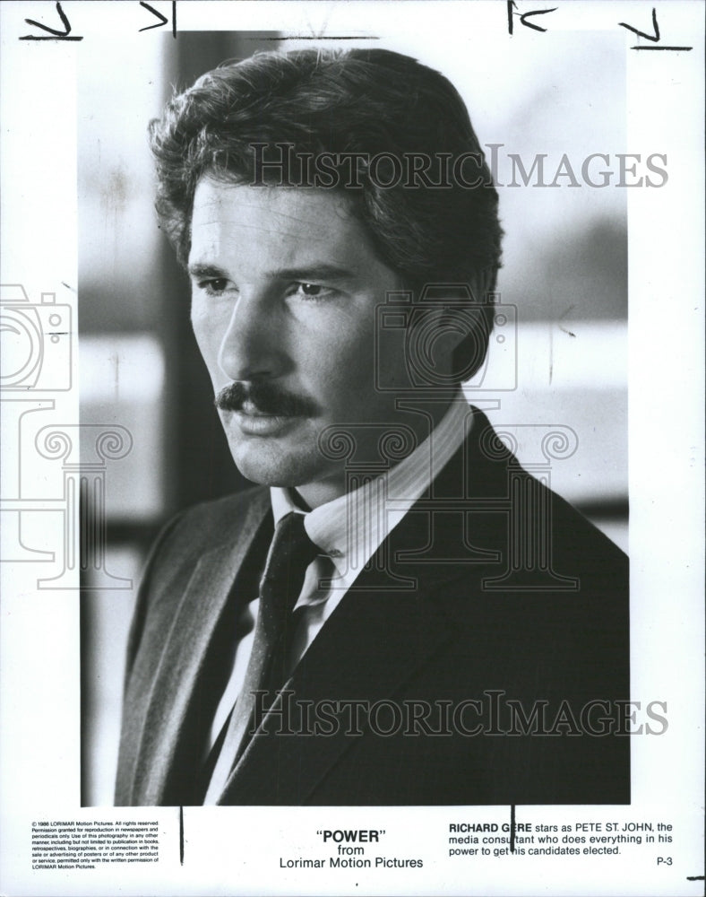 1986 Press Photo RICHARD GERE AMERICAN ACTOR - RRW33885 - Historic Images