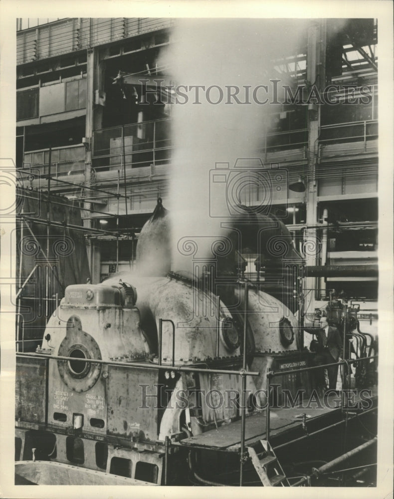 1956 Press Photo Turbine Blows Test Factory England - RRW34397 - Historic Images