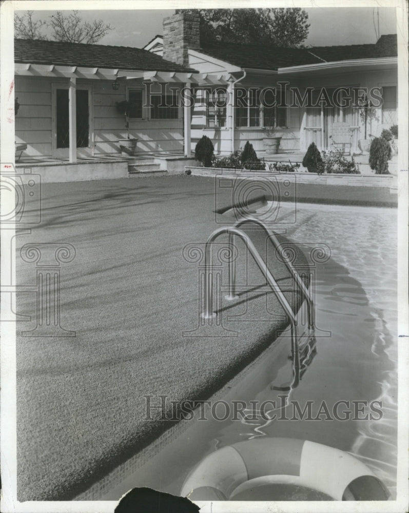 1969 Press Photo Astroturf Covering Patio Swimming Pool - RRW34401 - Historic Images