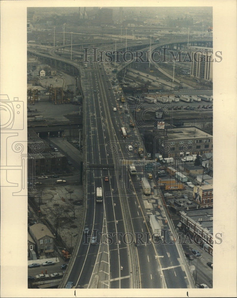 1988 Press Photo Aerial View Dan Ryan Expressway North - RRW34525 - Historic Images