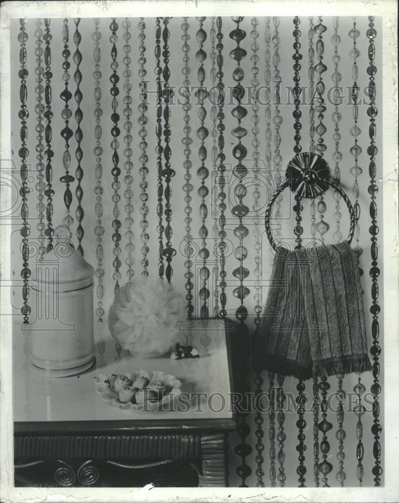 1966 Press Photo Beaded Wallpaper Wall Tex Covering - RRW34883 - Historic Images