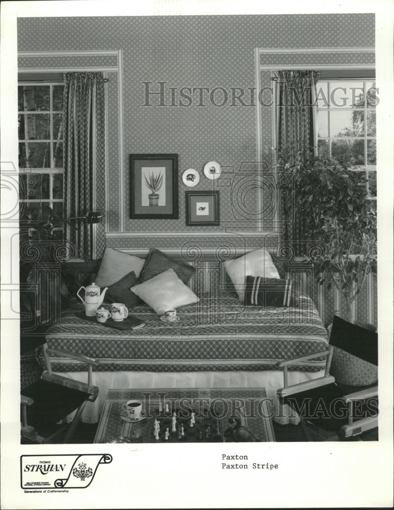 1979 Press Photo Bedroom Wallpaper Paxton Stripe Fabric - RRW34891 - Historic Images