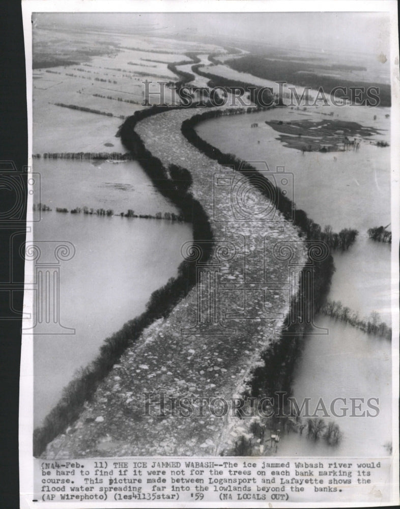 1959 Press Photo Wabash River Flood Indiana Logansport - RRW35037 - Historic Images