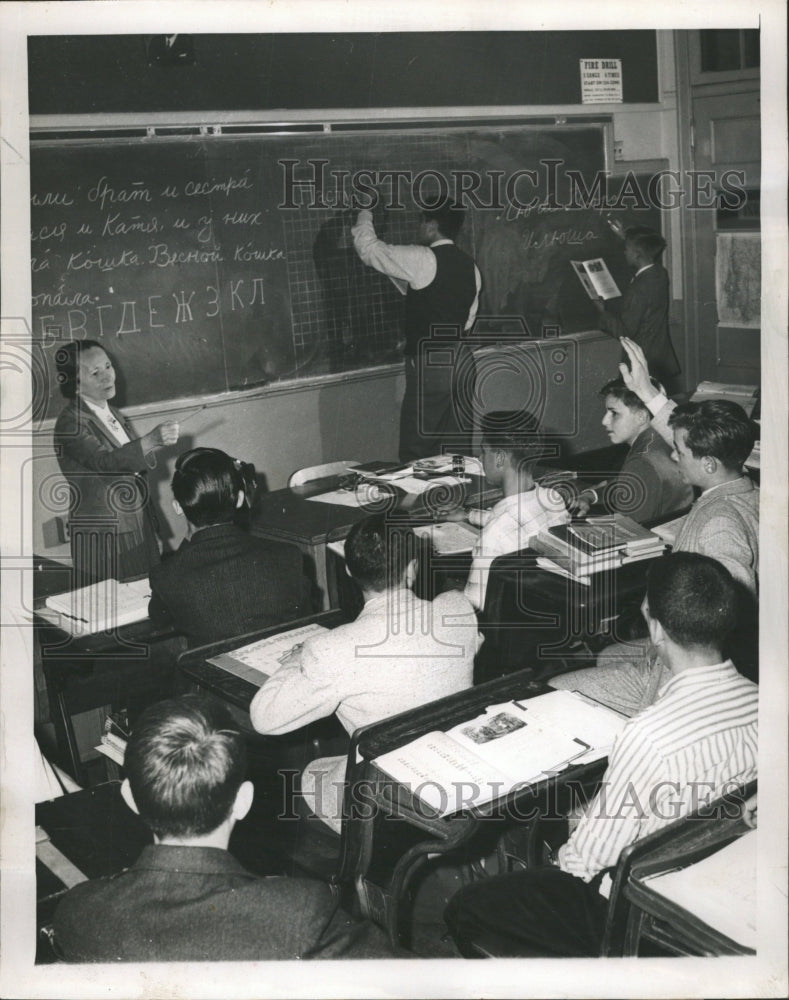 1958 Press Photo Russian Language class New York - RRW35637 - Historic Images